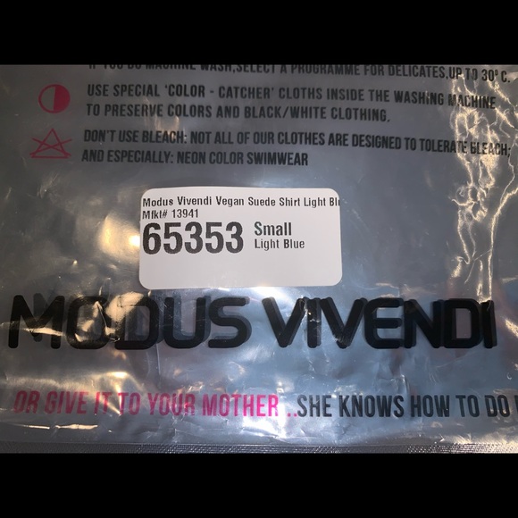 MODUS VIVENDI VEGAN SUEDE SHIRT LIGHT BLUE - Picture 7 of 8